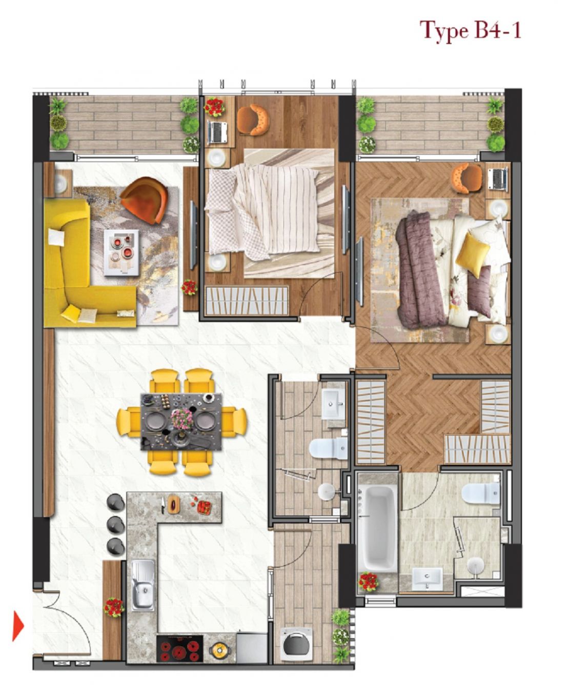 2. Thiết kế kiểu căn hộ