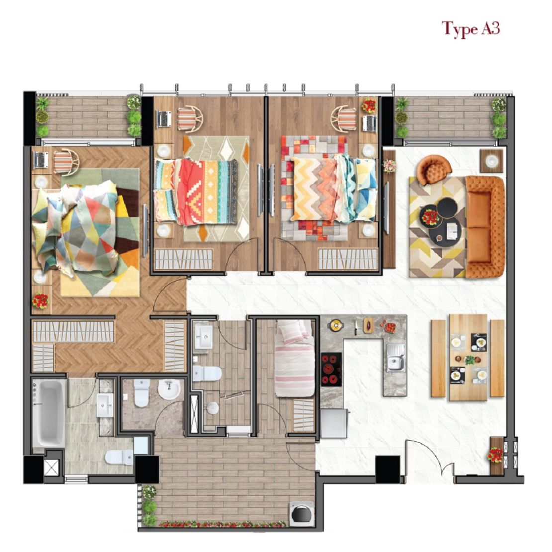 2. Thiết kế kiểu căn hộ