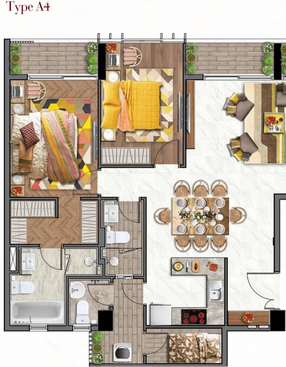2. Thiết kế kiểu căn hộ