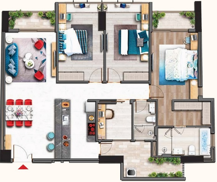 2. Thiết kế kiểu căn hộ