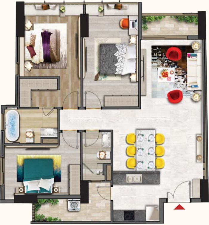2. Thiết kế kiểu căn hộ