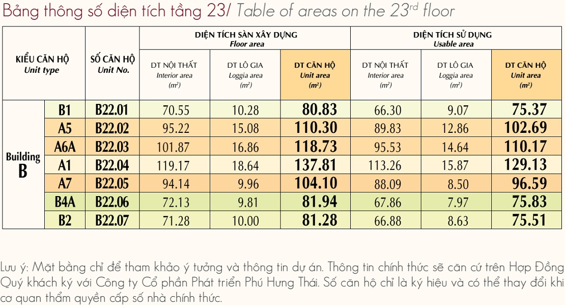 Mặt bằng tầng 23 midtown the signature 1