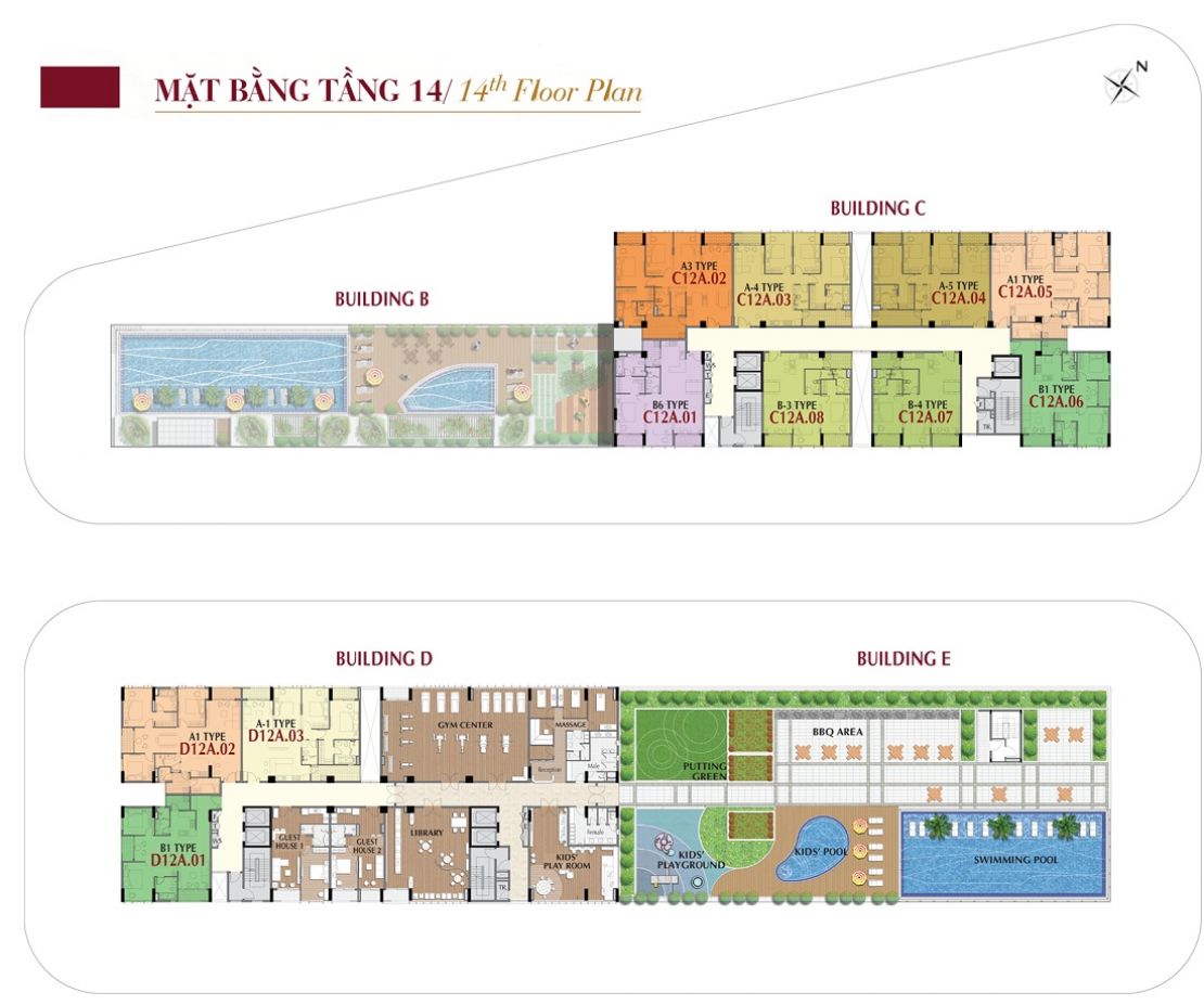 Mặt Bằng Tầng 14 The Symphony Midtown M6