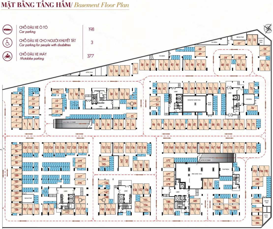 Mặt Bằng Tầng Hầm The Symphony Midtown M6