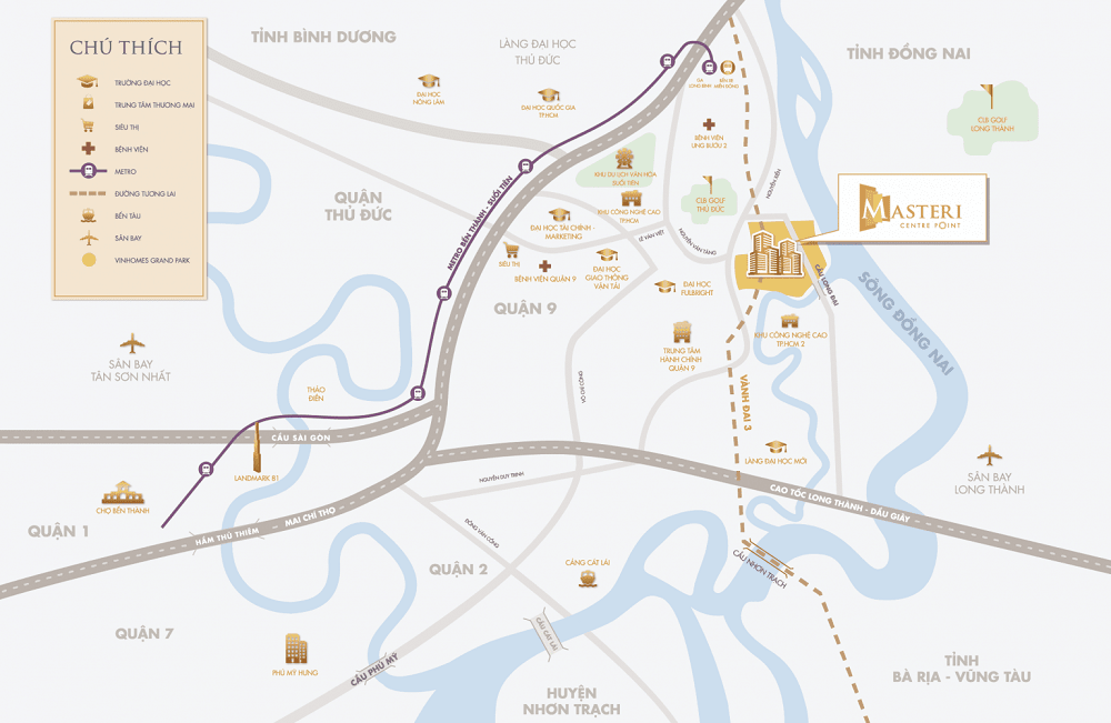Bản đồ vị trí dự án Masteri Centre Point 